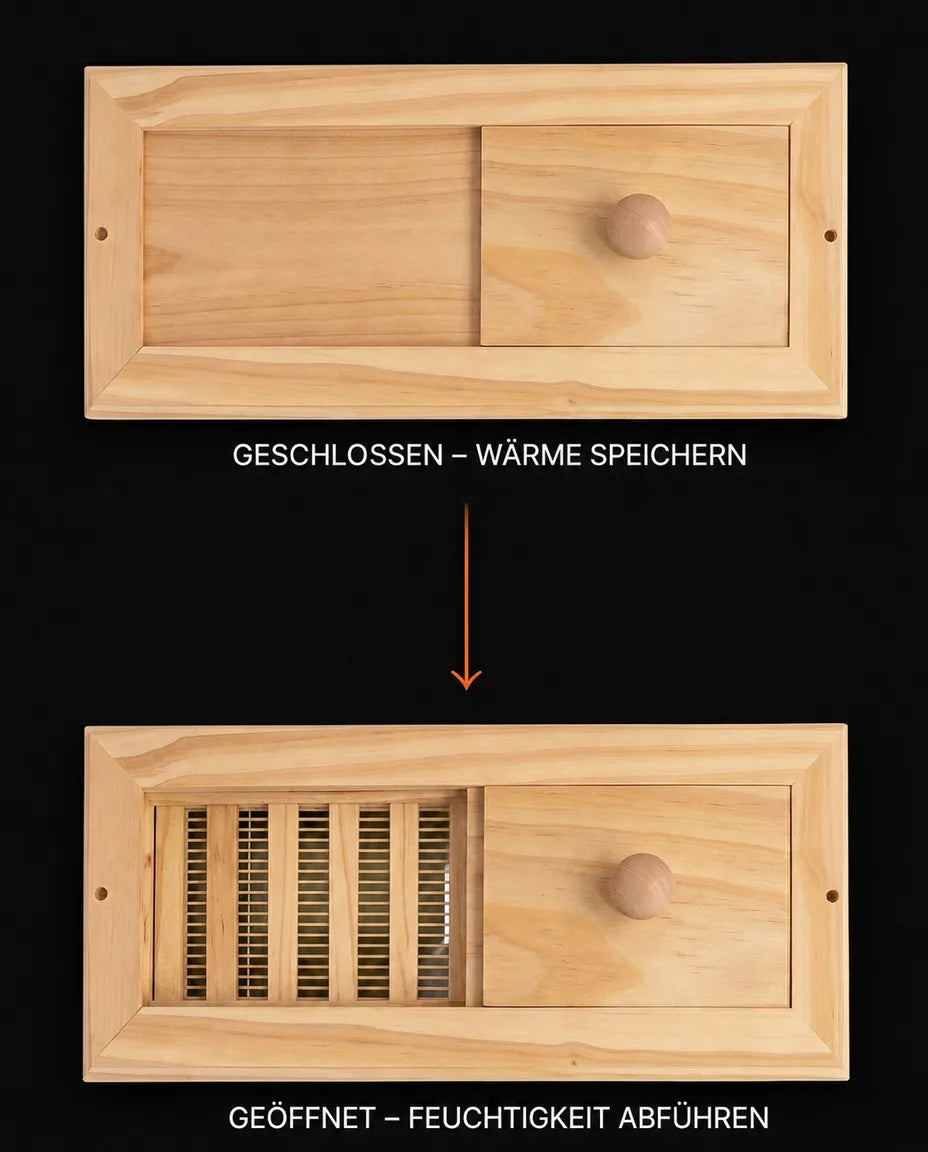 Wooden Sauna Air Vent – Adjustable Ventilation with Slider – product image 9