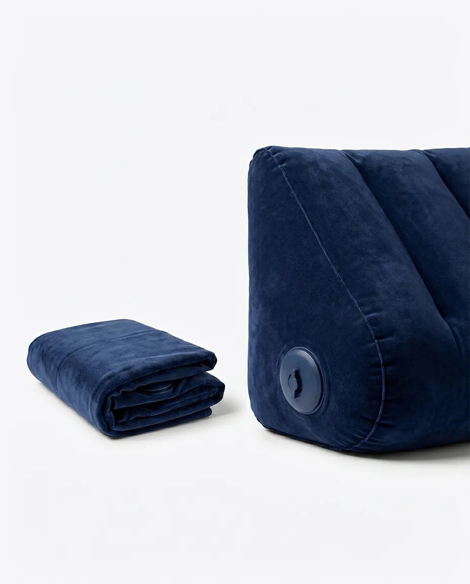 Coussin de voyage gonflable et pliable – soutien réglable pour les jambes, le dos et les genoux – image du produit 7