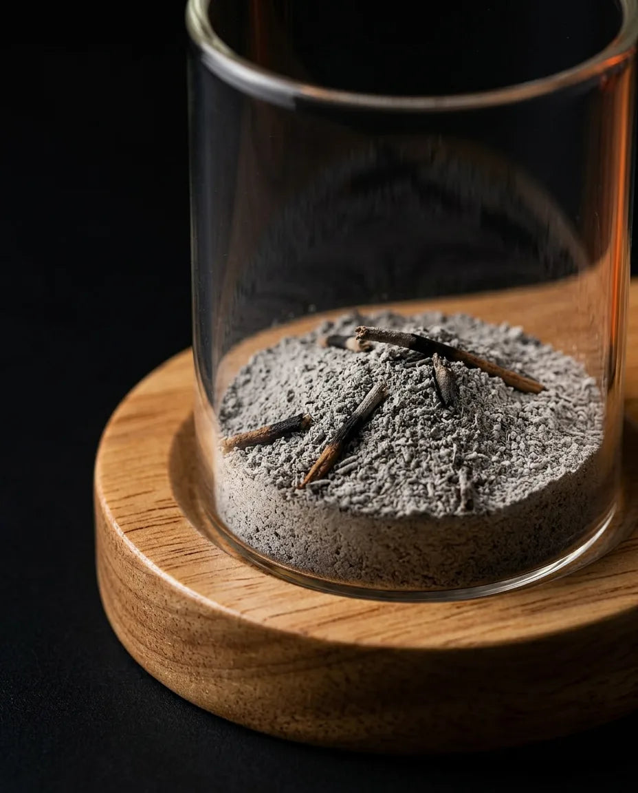 Porte-encens en laiton et en bois – coupelle en verre qui recueille proprement les cendres – image du produit 5