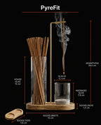 Porte-encens en laiton et en bois – coupelle en verre qui recueille proprement les cendres – image du produit 7