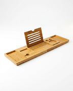 Bamboo Bathtub Caddy – Extendable with Room for a Book, Tablet, Glass and Candles – product image 1