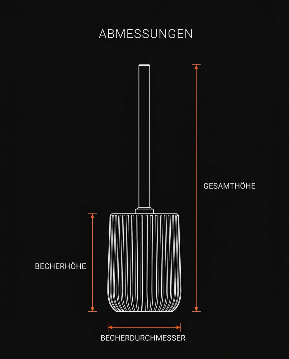 Ceramic toilet brush holder with ribbed design – keeps the brush out of sight in the bathroom – product image 10