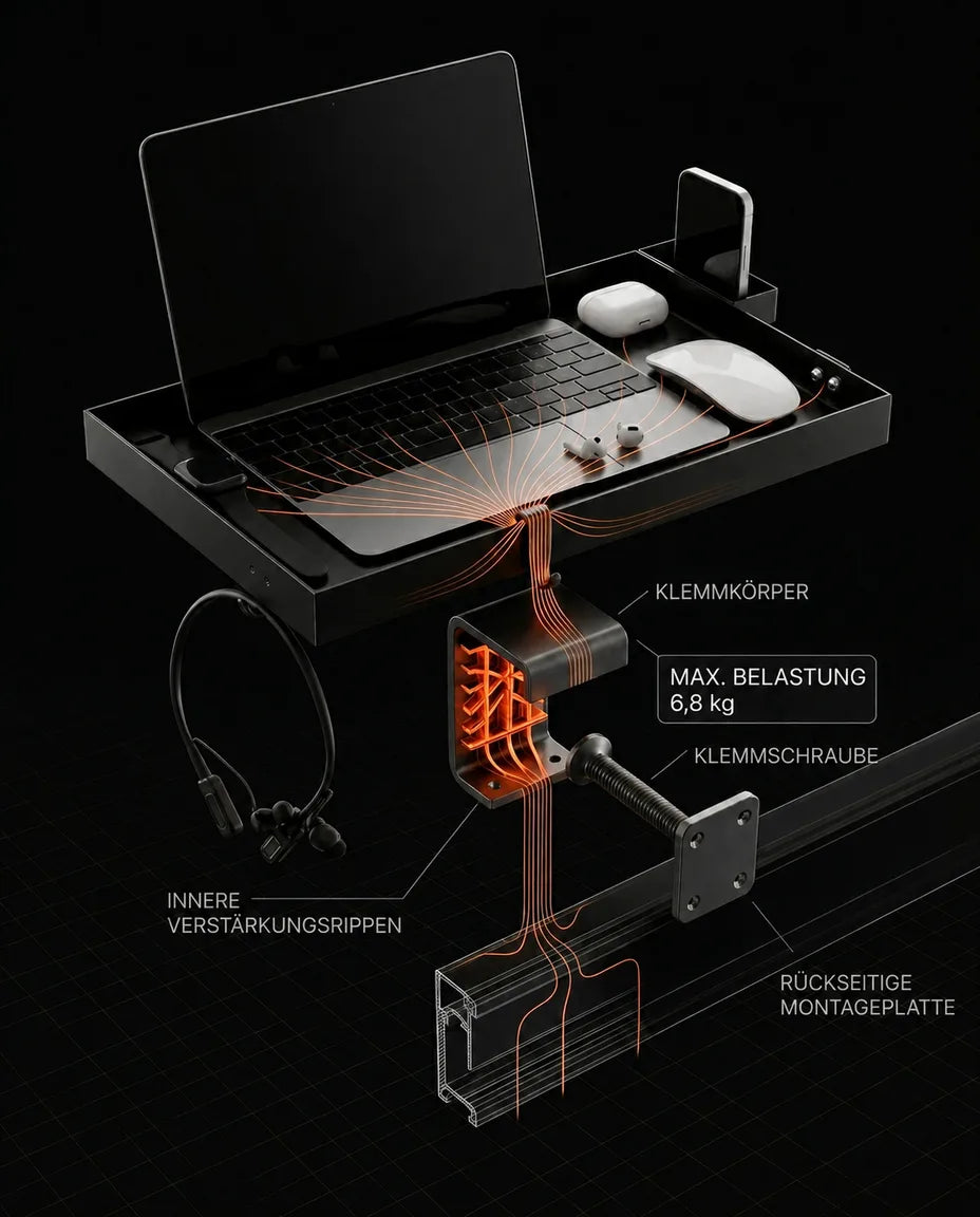 Clip-On Bed Tray – Space-Saving Shelf for Laptop, Phone and Drinks – product image 11