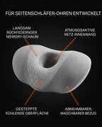 Oreiller pour dormir sur le côté avec découpe pour l'oreille – mousse à mémoire de forme pour des oreilles sans pression – image du produit 8