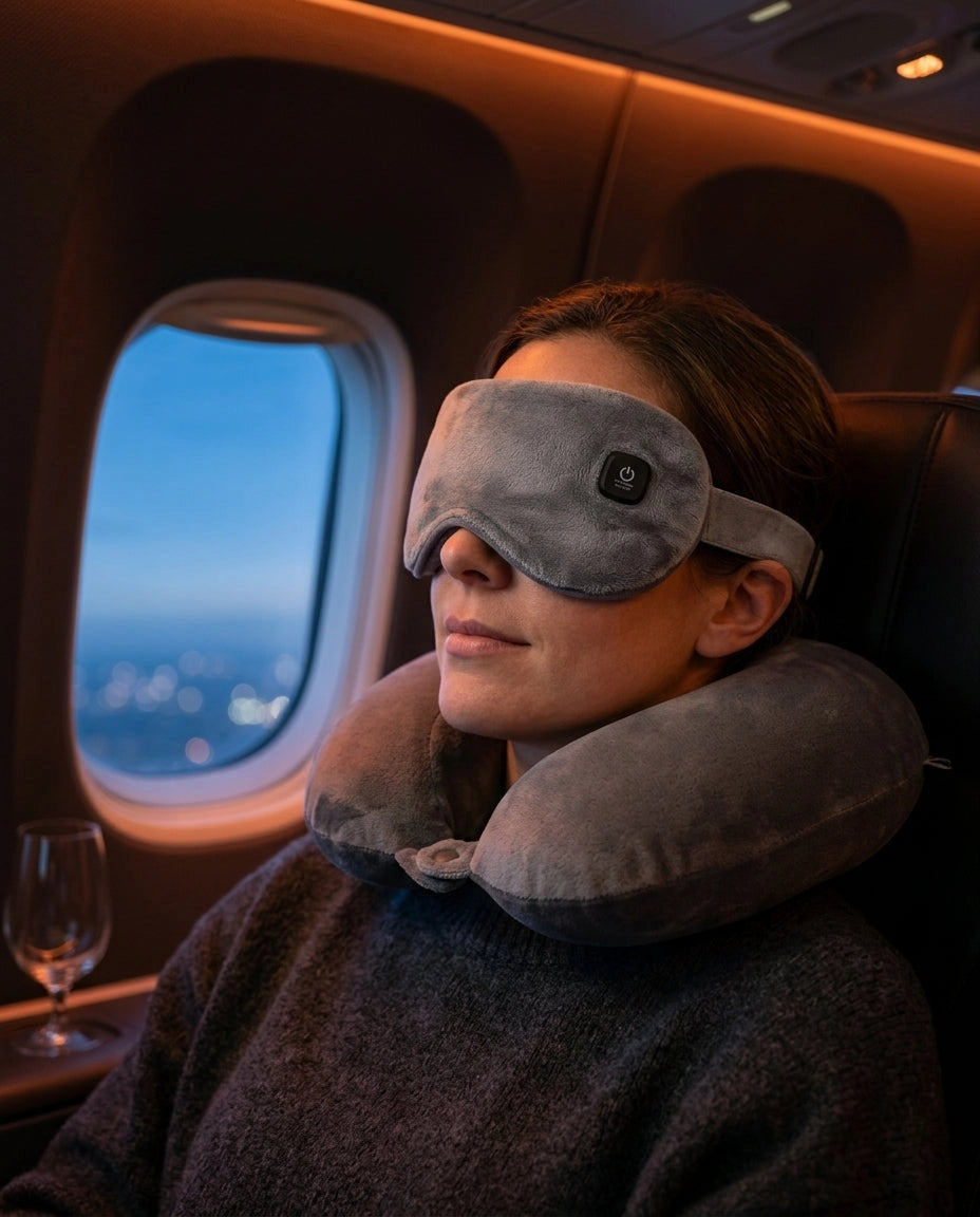 Masseur pour les yeux pliable avec chaleur – voyageur avec l'appareil gris
