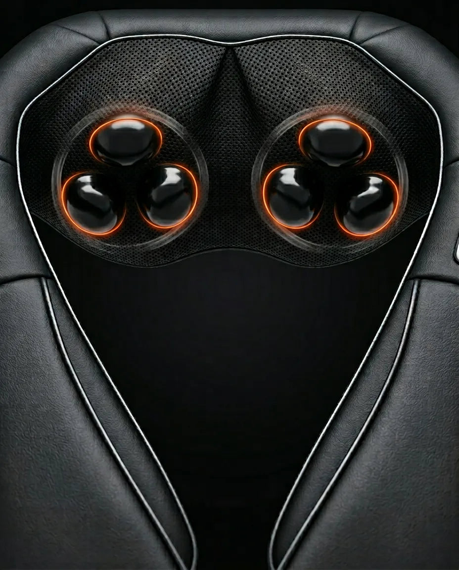 Shiatsu neck massager with heat – close-up of the two massage heads