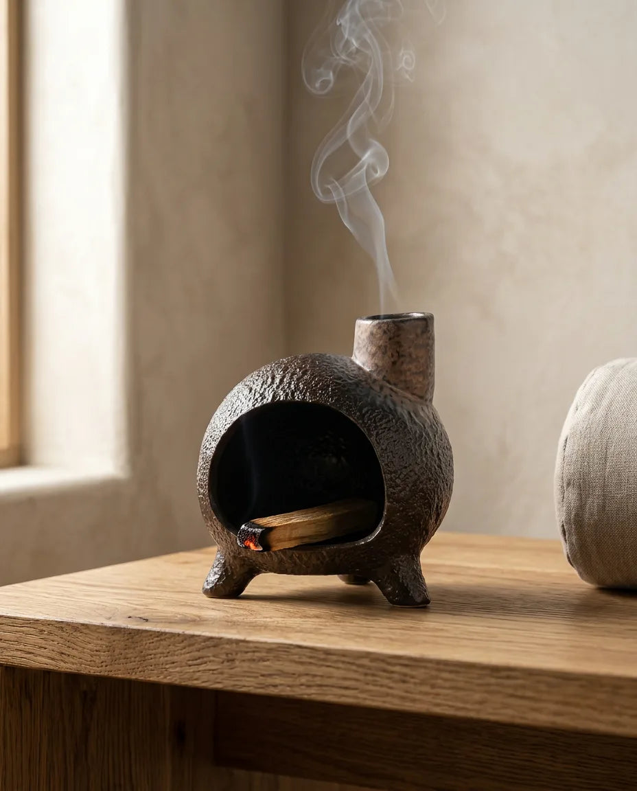 Porte-encens en céramique – contenant sculptural pour palo santo et encens – image du produit 3