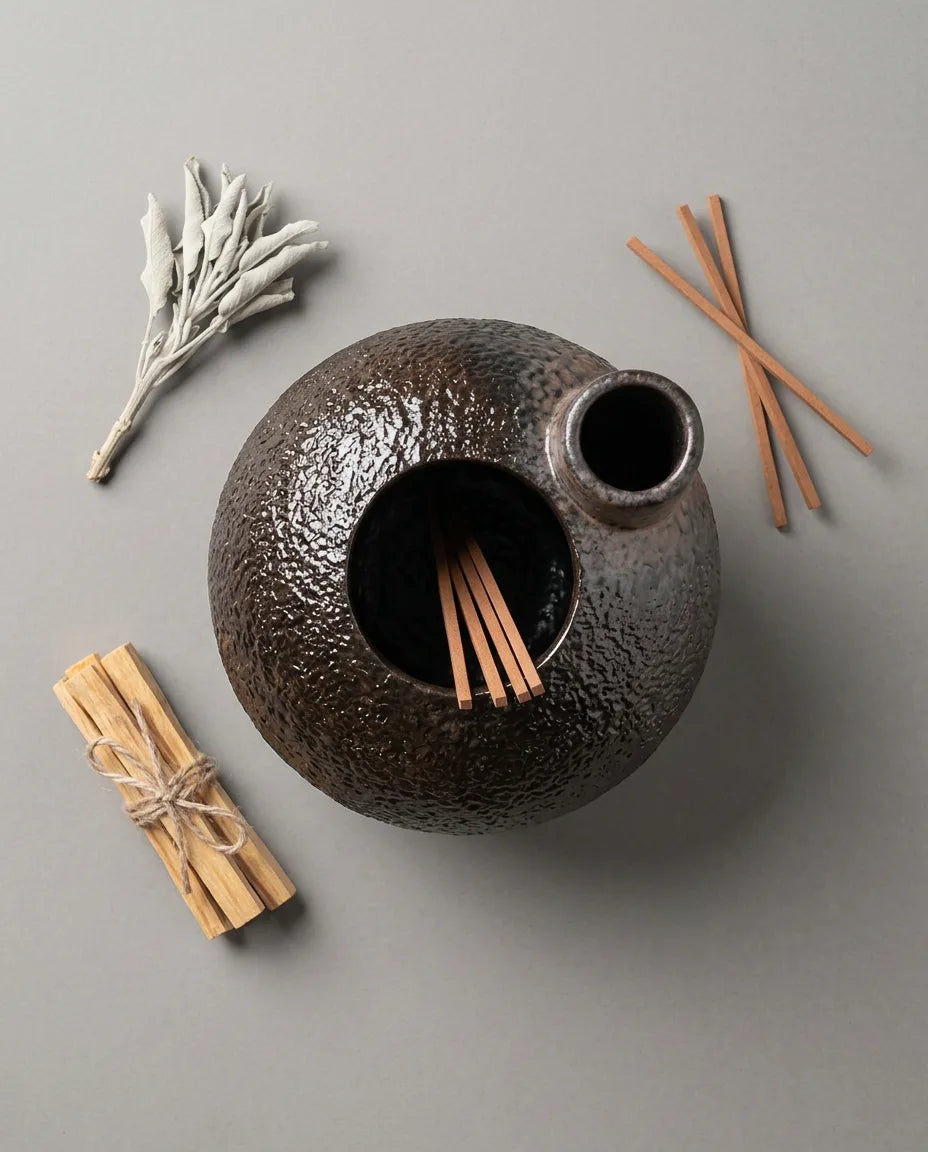 Porte-encens en céramique – contenant sculptural pour palo santo et encens – image du produit 8