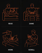 Reading pillow with armrests – for reading, gaming and working on the sofa or in bed – product image 12