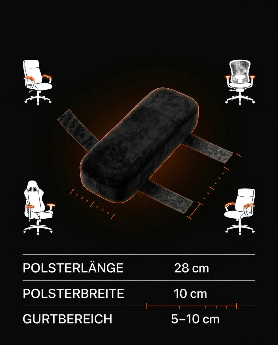 Coussins d'accoudoir, ensemble de 2 – rembourrage doux pour chaises de bureau et de jeu – image du produit 9