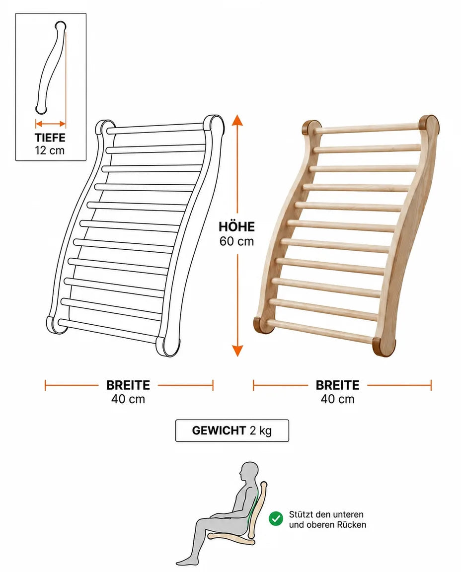 Wooden Sauna Backrest – Ergonomic Support for Spa and Bath – product image 8