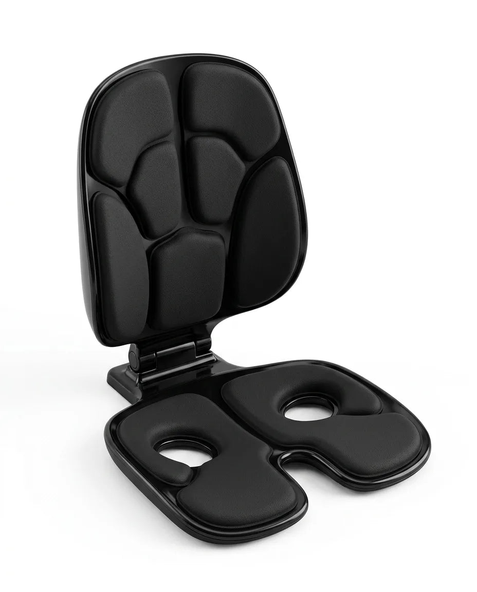 Orthopedic seat cushion with back support – upright posture, relieved tailbone – product image 8