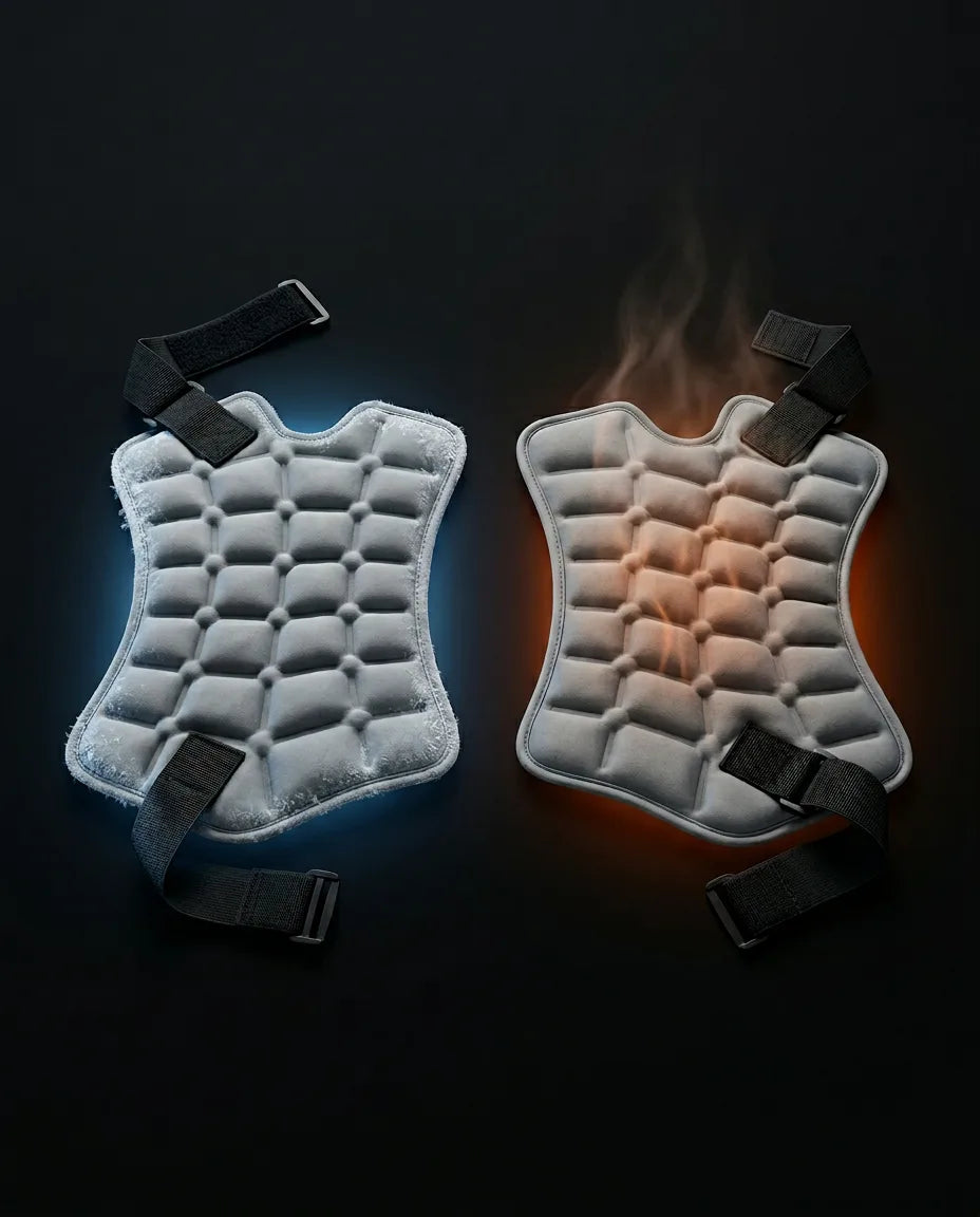 Coussin chaud-froid flexible – comparaison illustrée de la chaleur et du froid
