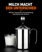 Manual stainless steel milk frother – product view 10
