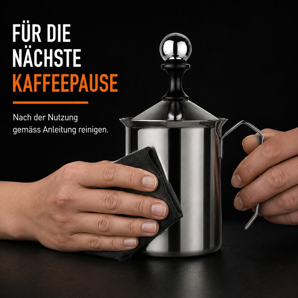 Manual milk frother – cleaning after your coffee break