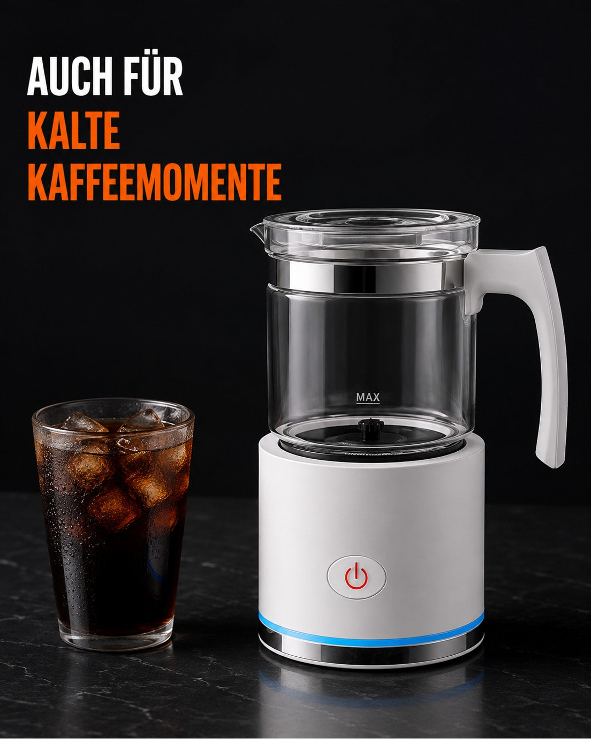 Milk frother with glass jug and base – product image 6