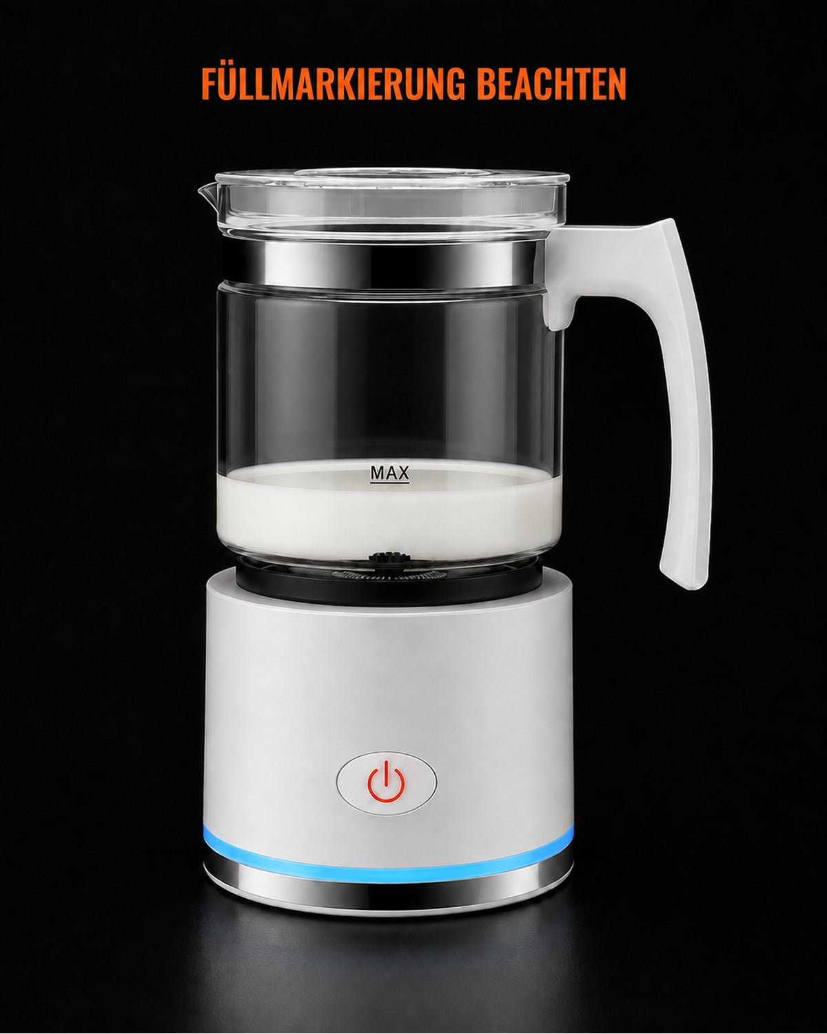 Milk frother with glass jug and base – product image 8