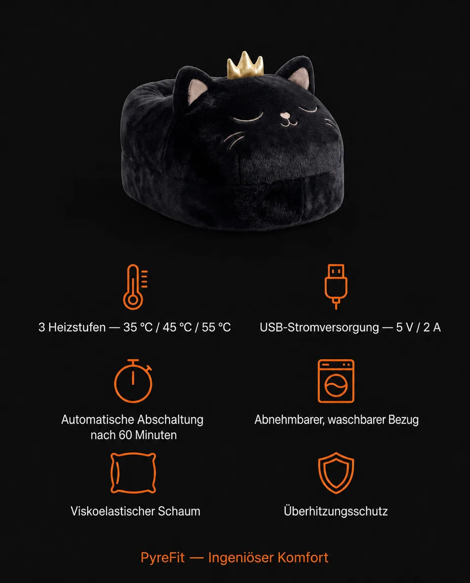 Overview of the modes of the cat-shaped sherpa foot warmer