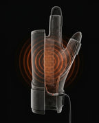 Heated wrap for hand and fingers – cross-section graphic of the finger area