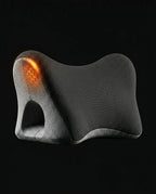 Contoured heated neck pillow – side view with control unit
