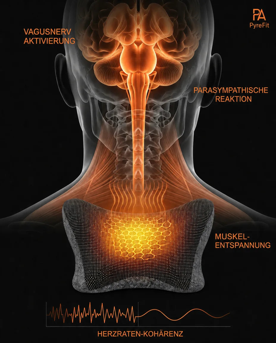 Contoured heated neck pillow – diagram on the neck