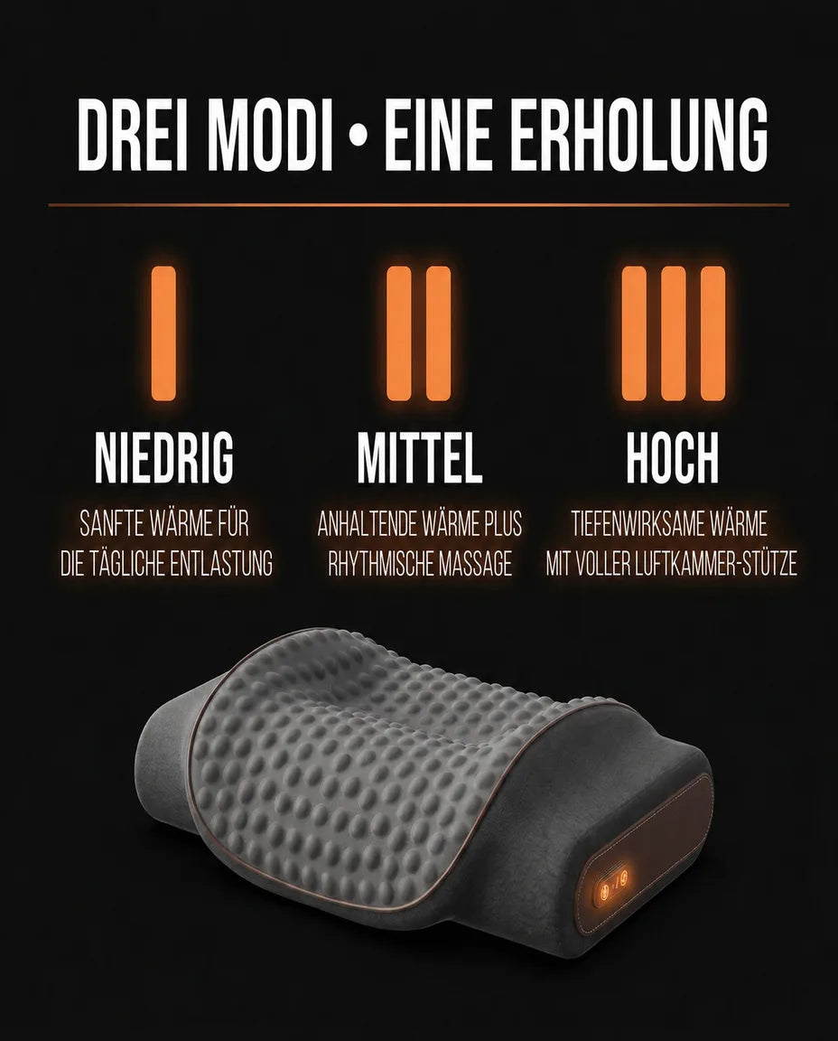 Oreiller cervical en mousse à mémoire de forme avec massage – aperçu des modes présentés
