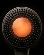 Brosse de massage chauffante avec applicateur d'huile capillaire – tête ronde, vue de face