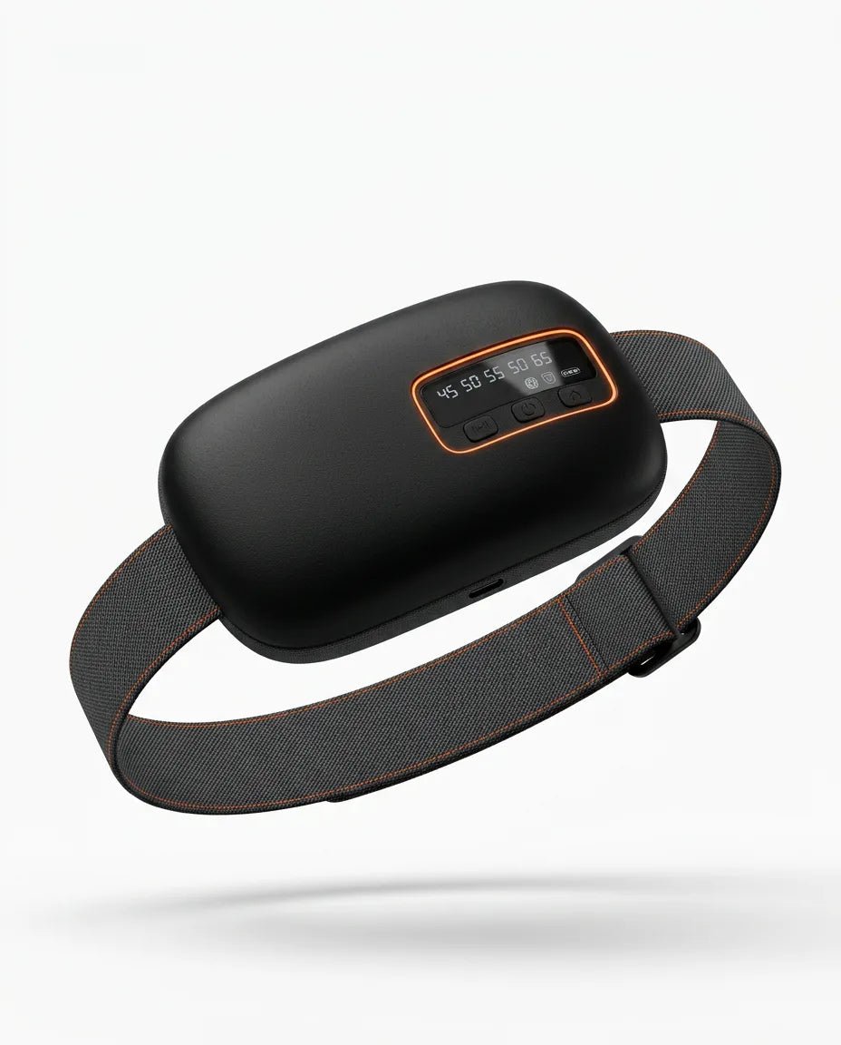 Ceinture de massage avec chaleur et vibration – ceinture noire avec sangle réglable