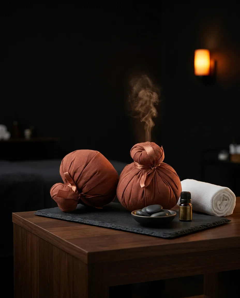 Heated massage balls with herbal filling – soothing relaxation for neck and back – product image 2