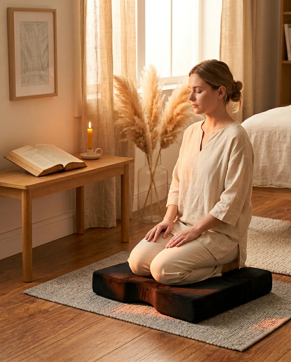Memory foam meditation cushion – pressure-relieving support for knees and floor exercises – product image 2