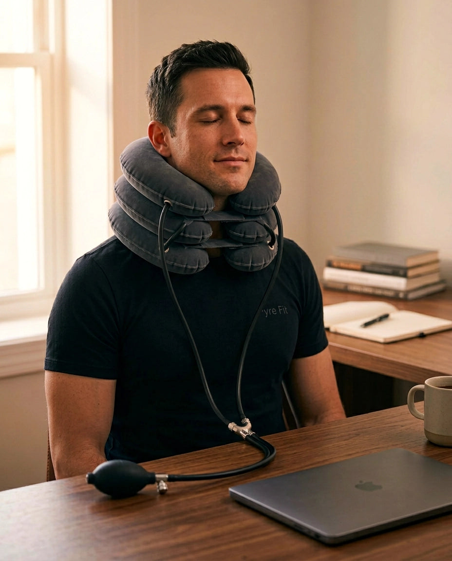 Inflatable neck pillow with pump – gentle stretch for a stiff neck – product image 2