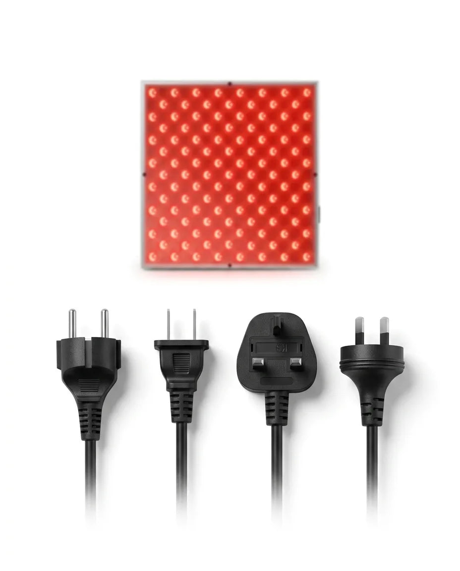 LED red light panel – overview of the panel and plug types