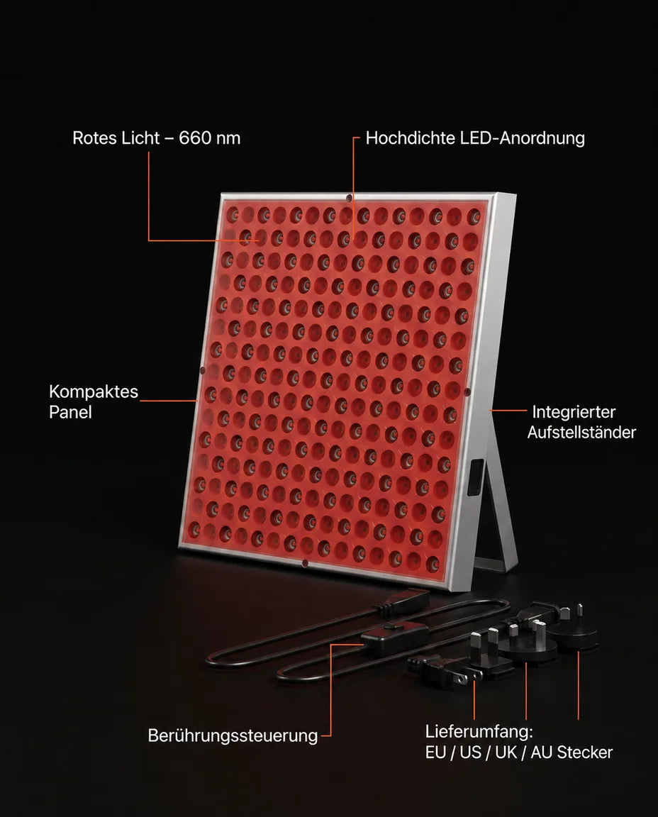 LED red light panel – infographic on how the panel is built