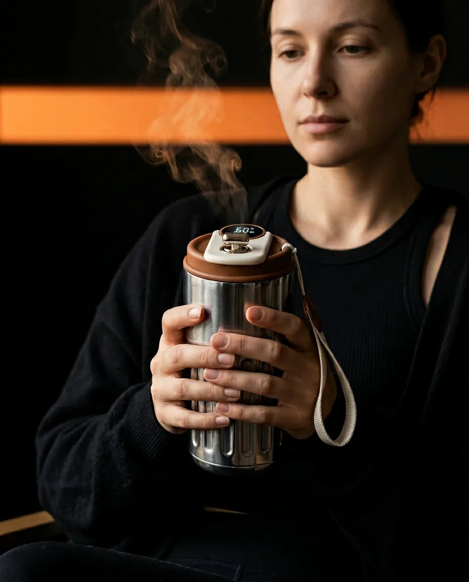 Tasse isotherme avec affichage DEL de la température – acier inoxydable à double paroi pour vos déplacements – image du produit 13