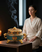 Porte-encens en forme de lotus – contenant fermé pour bâtonnets, cônes et spirales – image du produit 2