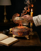 Porte-encens en forme de lotus – contenant fermé pour bâtonnets, cônes et spirales – image du produit 3