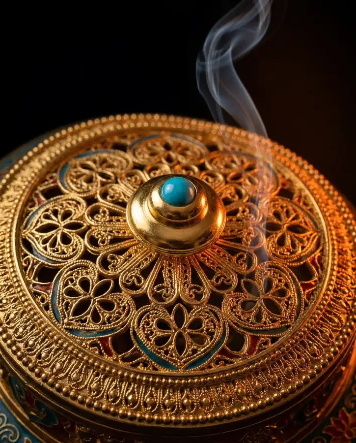 Porte-encens en forme de lotus – contenant fermé pour bâtonnets, cônes et spirales – image du produit 5