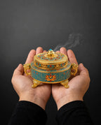 Porte-encens en forme de lotus – contenant fermé pour bâtonnets, cônes et spirales – image du produit 8