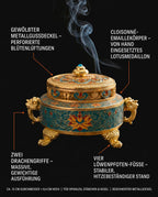 Porte-encens en forme de lotus – contenant fermé pour bâtonnets, cônes et spirales – image du produit 11