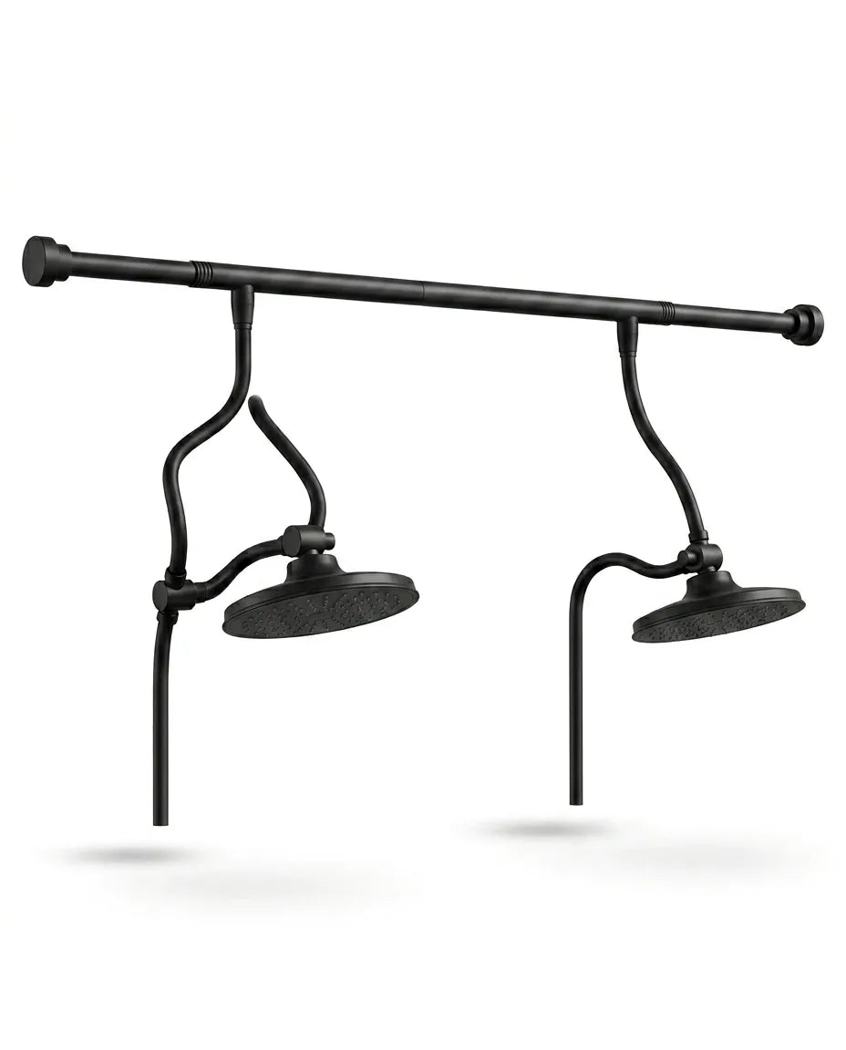 Dual Rain Shower Set – Two Rainfall Shower Heads on an Adjustable Bar – product image 1
