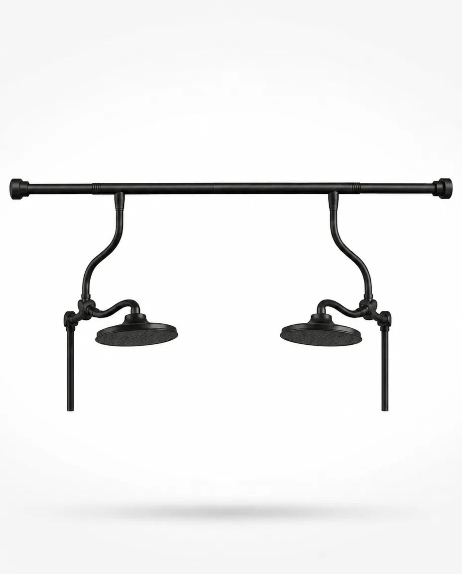 Dual Rain Shower Set – Two Rainfall Shower Heads on an Adjustable Bar – product image 7