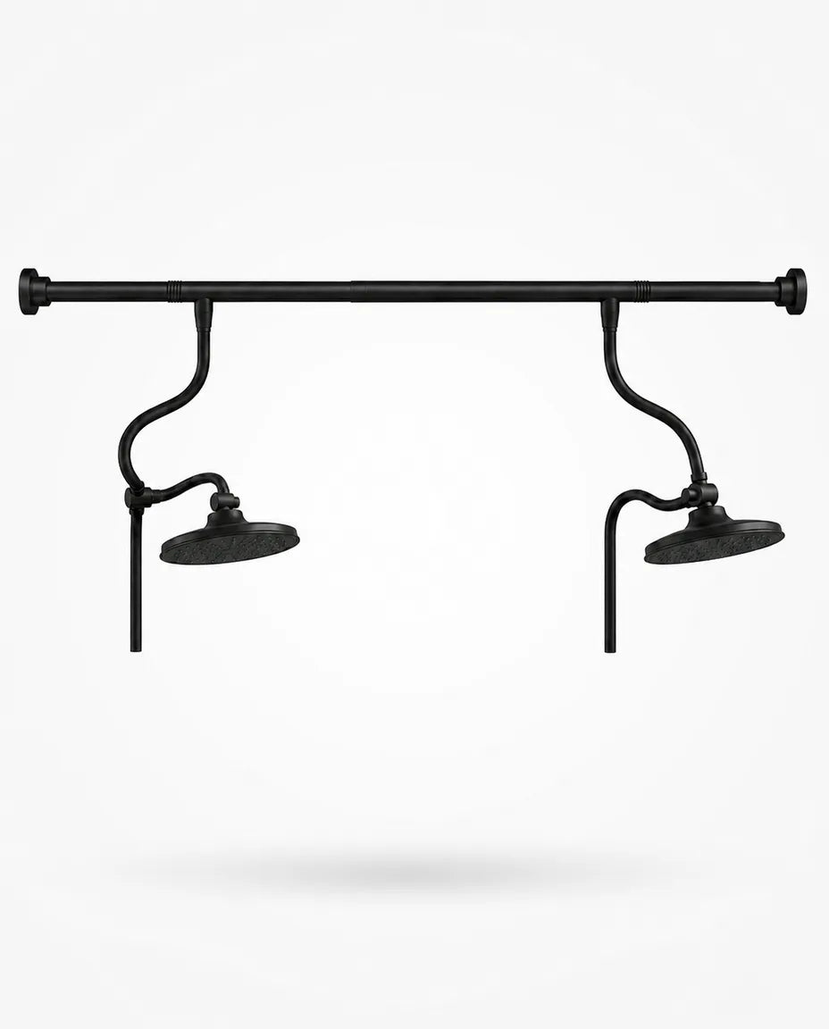 Dual Rain Shower Set – Two Rainfall Shower Heads on an Adjustable Bar – product image 8