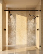 Dual Rain Shower Set – Two Rainfall Shower Heads on an Adjustable Bar – product image 9