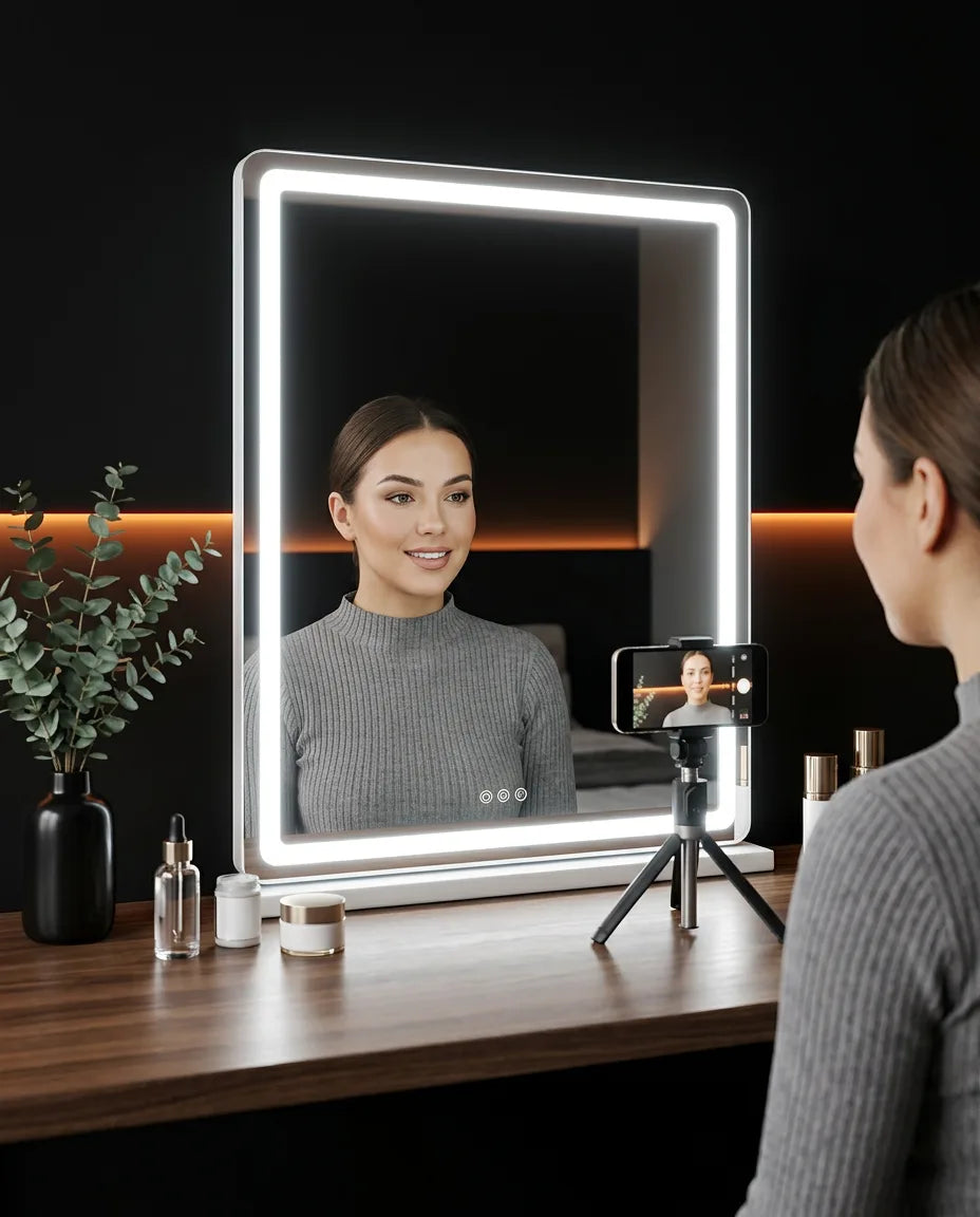 Makeup mirror with lights – three light modes and dimmable, true-colour lighting – product image 3