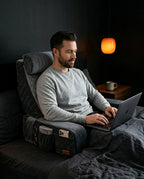 Memory foam reading pillow for bed – upright support with armrests and side pockets – product image 3