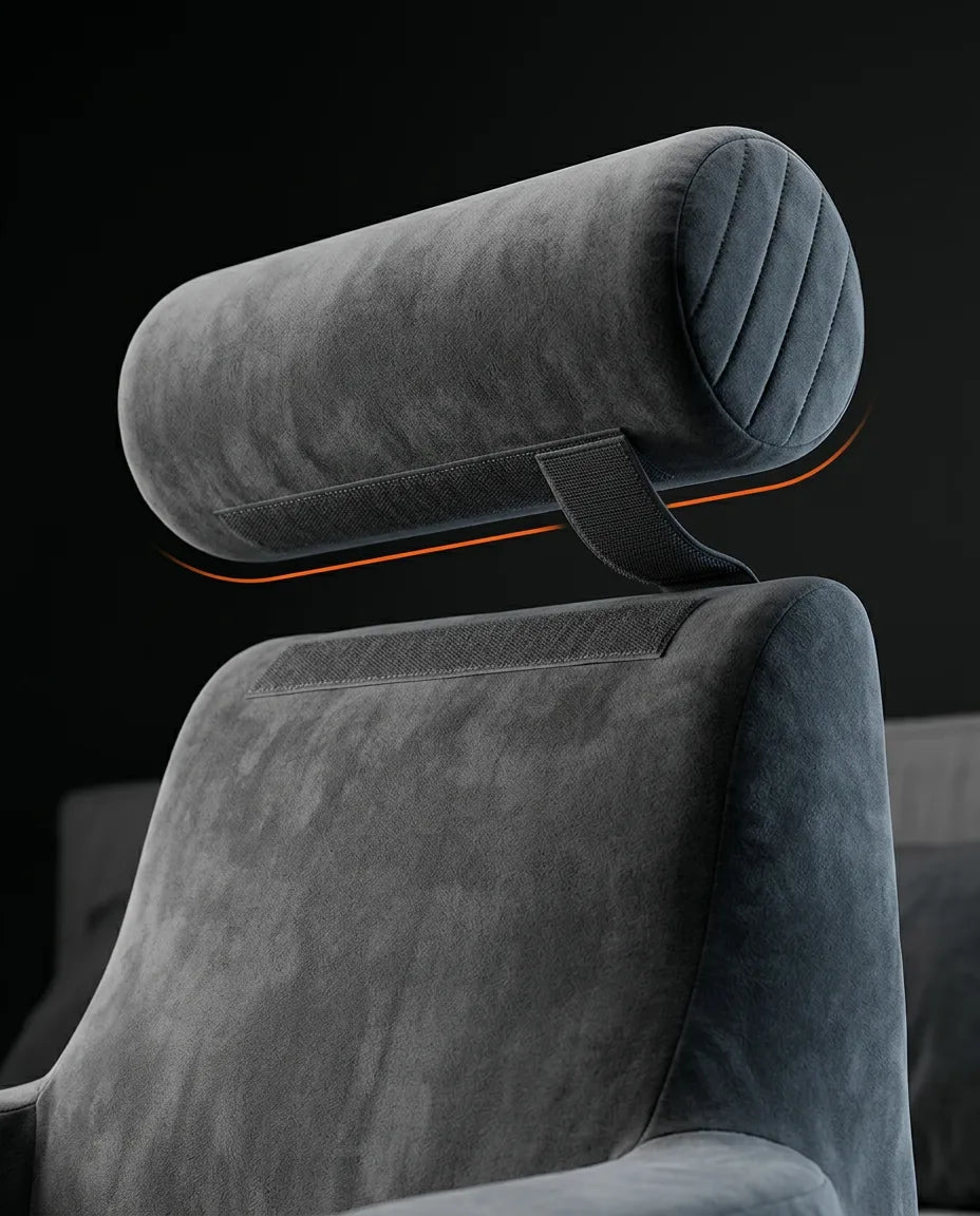 Coussin de lecture en mousse à mémoire de forme pour le lit – soutien en position assise avec accoudoirs et pochettes latérales – image du produit 4