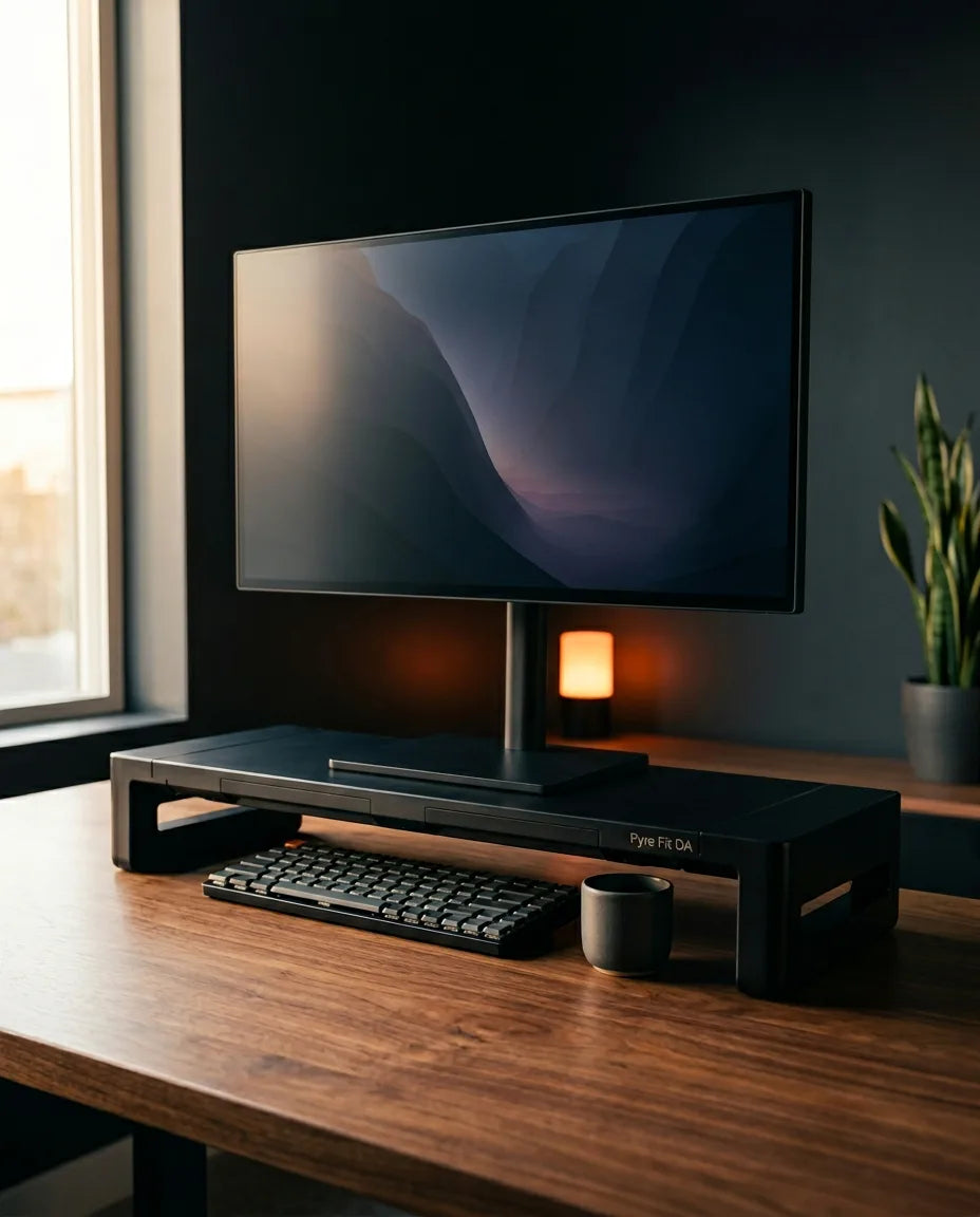 Monitor Stand with Drawer – Screen Riser for Sitting Upright – product image 2