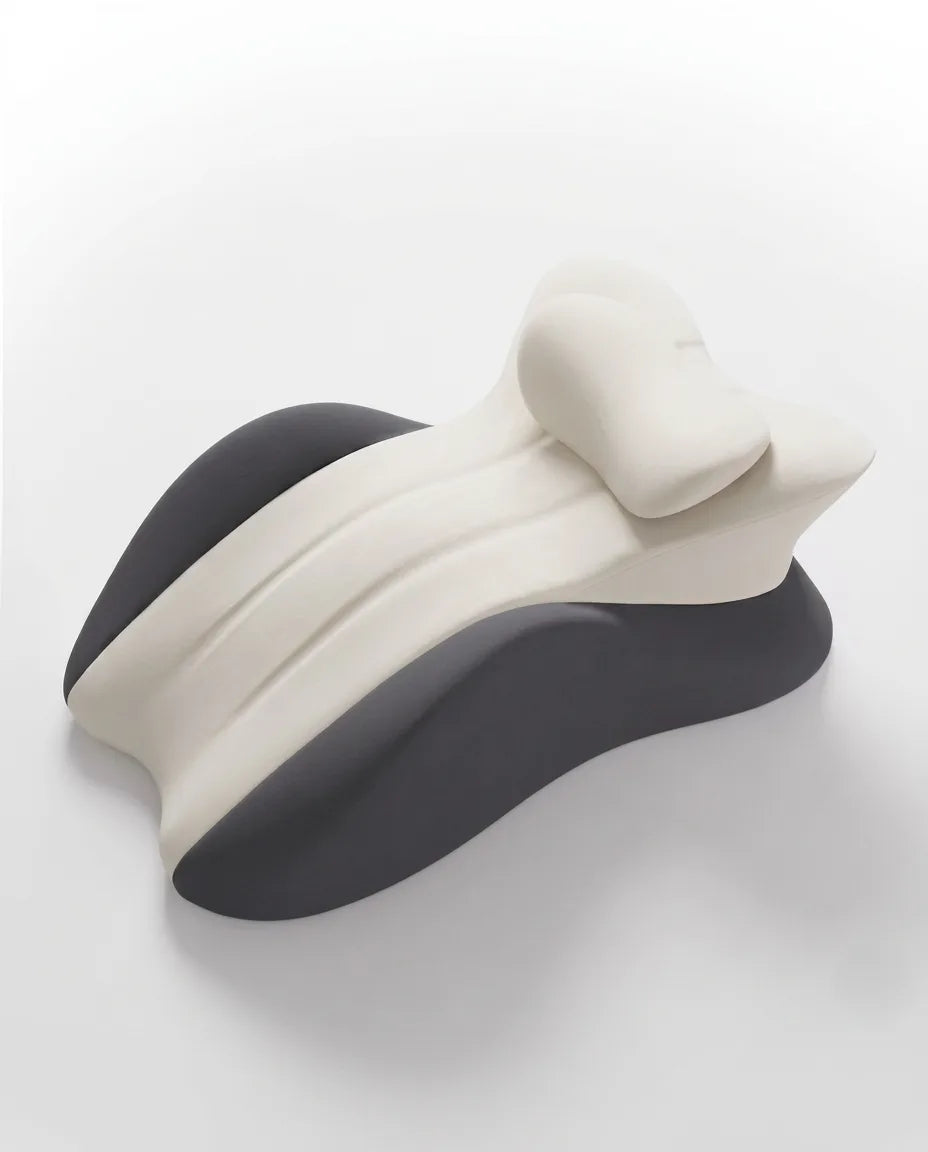 Oreiller cervical en mousse à mémoire de forme – contour avec ailes latérales pour dormeurs sur le dos et sur le côté – image du produit 1