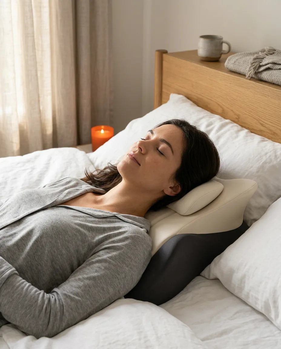 Oreiller cervical en mousse à mémoire de forme – contour avec ailes latérales pour dormeurs sur le dos et sur le côté – image du produit 2