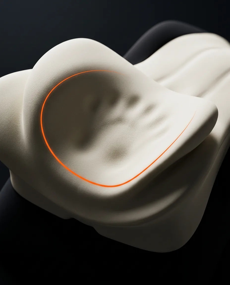Oreiller cervical en mousse à mémoire de forme – contour avec ailes latérales pour dormeurs sur le dos et sur le côté – image du produit 5